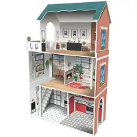 Deqube Soho 3-kerroksinen Puinen Nukkekoti