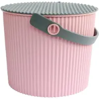 SmartaSaker Kannellinen ämpäri 8 l, Omnioutil, pinkki/harmaa