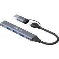 Canyon DS-02 4-in-1 USB-A/C hubi, harmaa USB hub - 4 porttia - USB 3.0 - Harmaa