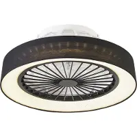 QAZQA Kattotuuletin valkoinen tähtiefektillä 47cm sis. LED himmennettävä kaukosäätimellä - Emily