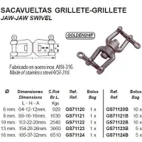 Goldenship Aisi-316 Kääntyvä Leukanivel 10 Yksiköt