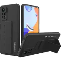 Wozinsky Kickstand Case Silicone Case with Stand Case for Xiaomi Redmi Note 11 Pro Black