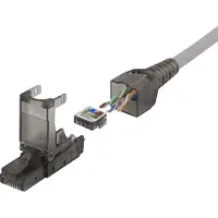 Deltaco – RJ45-liitin, Cat6a, suojaamaton, harmaa (MD-105)