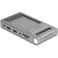 DeLOCK 88199, Langallinen, USB 3.2 Gen 1 (3.1 Gen 1) Type-C, 60 W, Harmaa, MicroSD (TransFlash), SD, 3840 x 2160 pikseliä