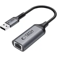 Tech-Protect UltraBoost USB 3.0 Ethernet-sovitin - Gigabit RJ45, 1000Mbps - Musta