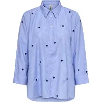 ONLY Onlnew Lina Grace Str Emb Shirt Noos Wvn - Blue - L