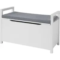 SoBuy Eteisen penkki 86x38x54cm., valkoinen/harmaa