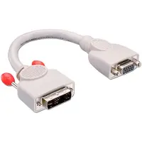 Lindy 41222, 0,2 m, DVI-A, VGA (D-Sub), Harmaa, Uros/naaras
