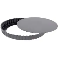De Buyer Pyöreä uritettu tarttumaton teräksinen uunivuoka 32 cm hopea