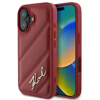 Karl Lagerfeld Quilted Signature -punainen iPhone 16 -kotelo