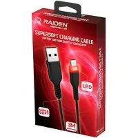 Subsonic Raiden - USB C | Xbox Series Ohjaimen Latauskaapeli LED 3 m
