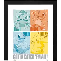 Abystyle - Pikachu & Kanto Starters - Kehystetty taidejuliste
