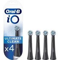 Oral-B iO Series iO Ultimate Clean - Ylimääräinen hammasharjan pää - hammasharjalle - musta (4 kpl pakkaus) - iO Series 9