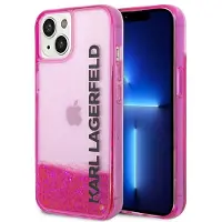 Karl Lagerfeld Liquid Glitter -pinkki iPhone 14 Plus -kotelo