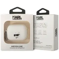 Karl Lagerfeld Choupette Head 3D -kuori AirPods Pro 2 -kuulokkeille, valkoinen