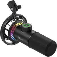 Fifine K658 USB Mikrofoni RGB - Musta