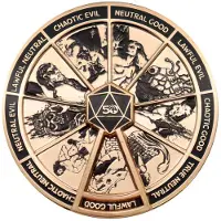 Fanattik Dungeons & Dragons 24k Gold Plated Alignment Spinner Pin Badge