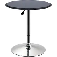 HOMCOM Korkeussäädettävä baaripöytä, keinonahkaverhoilu, vintage-design, musta + hopea