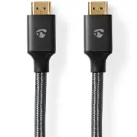Nedis Cvtb34000gy100 Suurinopeuksinen Hdmi-kaapeli Ethernetin Yli Hdmi-hdmi 4k Arc 18 Gbps Puuvilla 10 M 60hz