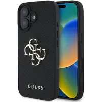 GUESS Pu Grained 4g Metal Logo Iphone 16 Puhelinkotelo