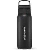 LifeStraw Go Nordic Noir GOST-650ML-NOIR Stainless Steel, water bottle with 2-stage filter, 650 ml