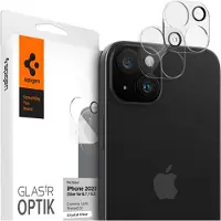 Spigen iPhone 14/15/iPhone 14/15 Plus Kameran linssinsuojus Glas.tR Optik Crystal Clear 2-pakkaus