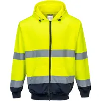 Portwest B317 kaksiväri vetoketjullinen huppari