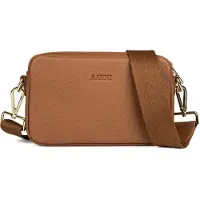 Aarni Crossbody Bag -olkalaukku, konjakki, kultainen vetoketju