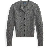 Ralph Lauren Cable-Knit Wool-Cashmere Cardigan - Grey - L