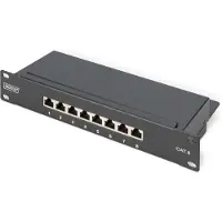 Digitus CAT 6, CLASS E PATCH PANEL, SHIELDED, 8-PORT RJ45 8P8C, LSA, 1U, 254 MM(10") RACK MOUNT, BLACK (DN-91608S)