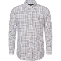 Ralph Lauren for man. 710922273002 Custom Fit white check oxford shirt (L), Casual, Cotton, Classic, Long sleeve