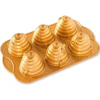 Nordic Ware -kakkuvuoka BEEHIVE, 6 minikakulle, kulta