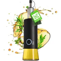 Kadax Oliiviöljyetikkapullo 320 ml lasi-annostelijalla oliiviöljylle, musta, Alyvuogių aliejaus acto butelis 320 ml su stikliniu alyvuogių aliejaus dozatoriumi, juodas