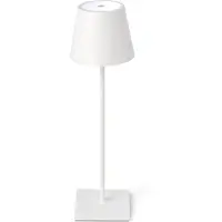 Faro LED-pöytälamppu Toc USB-laturilla, IP54, valkoinen Toc, himmennettävä, Valkoinen/opaali, Alumiini, Moderni