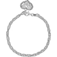 None Hopeinen sydänrannekoru 19 cm R263/19
