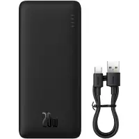Baseus Power Bank Airpow, C+U, 20W, 20000 mAh, with Simple Series Type-C 0,50m cable, Black (P10022804113-00)