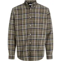 Jack & Jones Jjeclassic Flannel Check Shirt Ls Sn - Khaki green - M