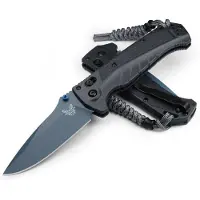 Benchmade Adira Blue Titanium Cerakote kääntöveitsi, tempest gray grivory