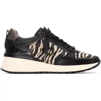 Carmela for woman. 16265303-NEGRO Leather Sneakers 162653 black (36), Flat, Zip, Casual