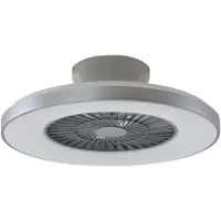 LINDBY Smart LED-kattotuuletin Paavo, hopea, hiljainen, Tuya Paavo , himmennettävä, Alumiini/harmaa/sinkki, Olohuone/ruokailutila, Synteettinen materiaali, Moderni