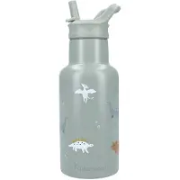 Kidzroom Stainless Steel Juomapullo 350 ml Small Talk, Vihreä