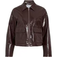 Vila Vijenora L/S Zip Short Jacket - Brown - 36