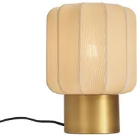 QAZQA Japandi-pöytävalaisin kulta beige-varjostimella - Pluni