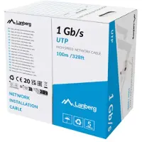 Lanberg LCU6-10CC-0100-S, 100 m, U/UTP (UTP), Harmaa