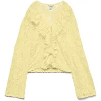 Vero Moda Awkienna Ls V-Neck Lace Top - Yellow - S