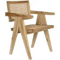 DKD Home Decor Dining Chair DKD Home Decor Natural Teak Rattan (58 x 56 x 82 cm)