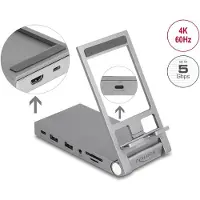 DeLOCK 88199, Langallinen, USB 3.2 Gen 1 (3.1 Gen 1) Type-C, 60 W, Harmaa, MicroSD (TransFlash), SD, 3840 x 2160 pikseliä