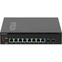 Netgear M4350-8M2V - Kytkin - L3 - Hallittu - 8 x 2.5GBase-T (PoE++) + 2 x 25 Gigabit SFP28 (uplink) - ilmavirta edestä taakse - työpöydälle, telin...