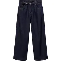 Mango Straight-Fit Belt Jeans - Navy - 32