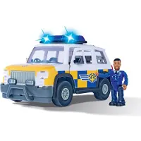 Simba Poliisijeepillä ja palomies Samin hahmolla